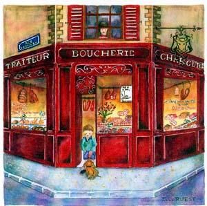 Malerei mit dem Titel "boucherie" von Isabelle Ruest, Original-Kunstwerk