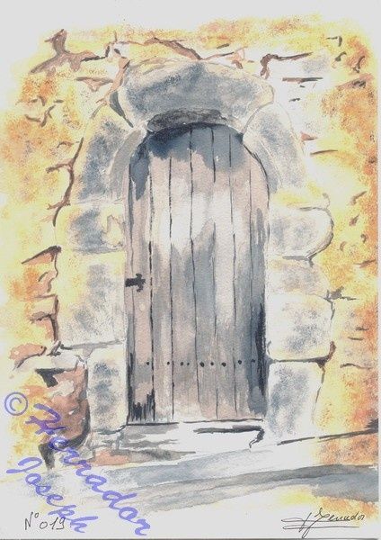 Painting titled "Porte a Saissac (Au…" by Joseph Herrador, Original Artwork