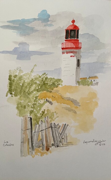 Painting titled "231200 La Cotiniere…" by Aquarelles-Alain, Original Artwork, Watercolor