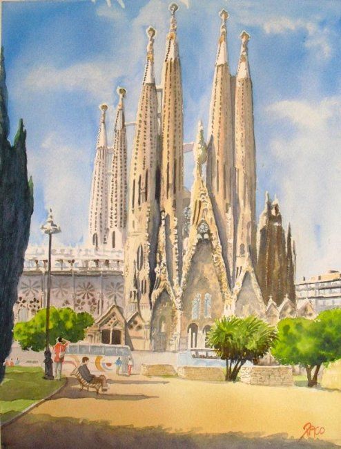 Sagrada Familia in Small Painting Wall Art Decor Painting Sagrada ...