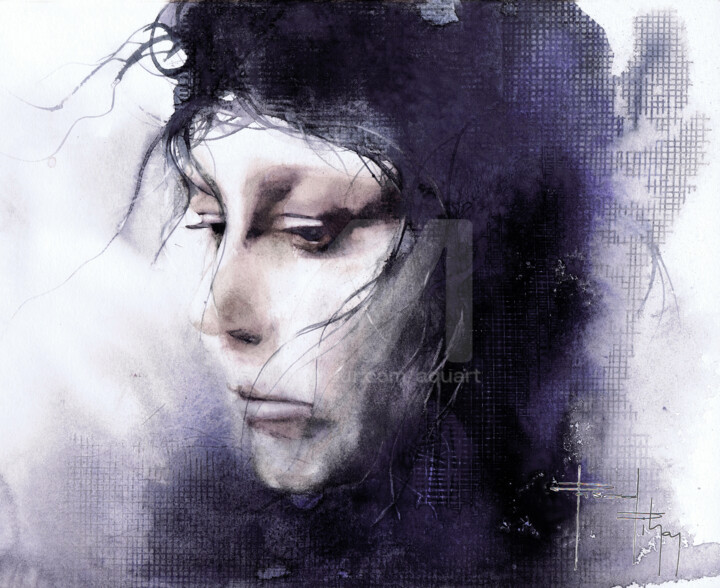 Peinture intitulée "Songe F.jpg" par Pascal Pihen, Œuvre d'art originale, Encre