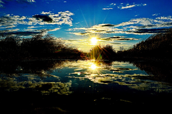 Photographie intitulée "coucher du soleil" par Aquartistiq, Œuvre d'art originale, Photographie numérique