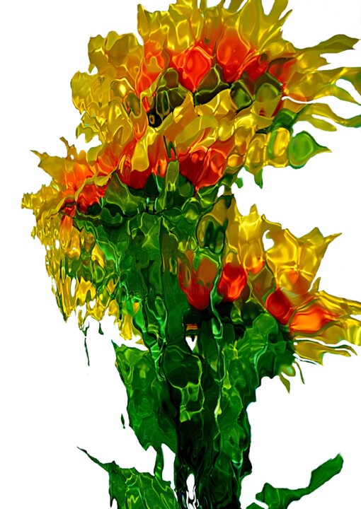 Photography titled "3 sunflowers /  tou…" by Aquartistiq, Original Artwork, Digital Photography