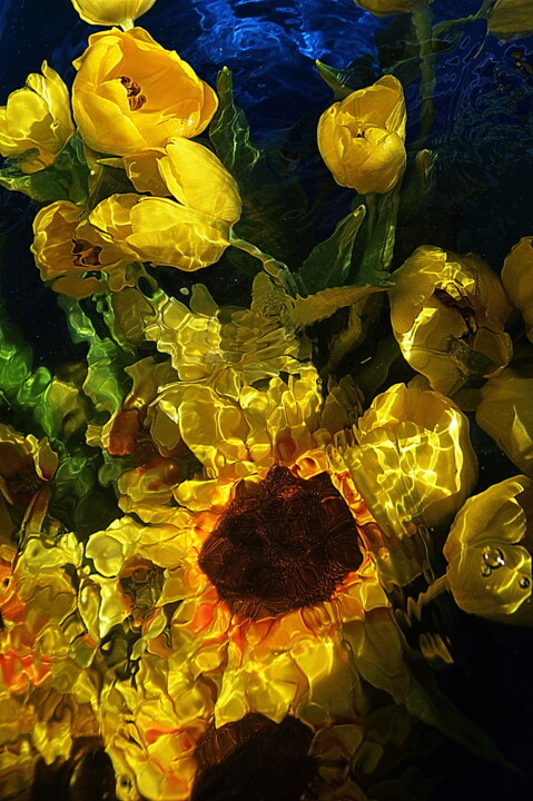 Photographie intitulée "tournesols et tulip…" par Aquartistiq, Œuvre d'art originale, Photographie numérique