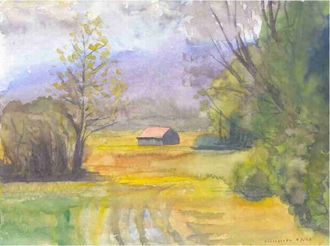 Painting titled "Spring impression" by Jürgen Steingruber, Original Artwork, Oil