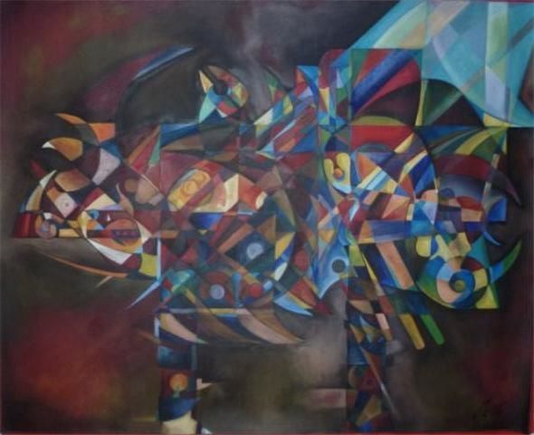 Painting titled "tascara" by Alonso, Original Artwork