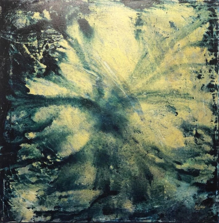 绘画 标题为“Blue Water Lily” 由Ara Lamnis, 原创艺术品, 丙烯