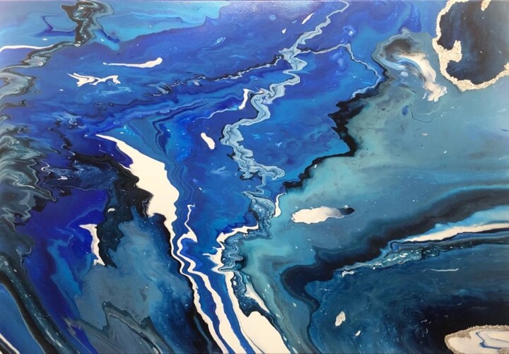 Painting titled "Two Oceans" by Ara Lamnis, Original Artwork, Acrylic