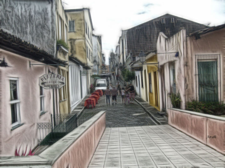 Artes digitais intitulada "rua-das-larangeiras…" por Arahmandalas, Obras de arte originais