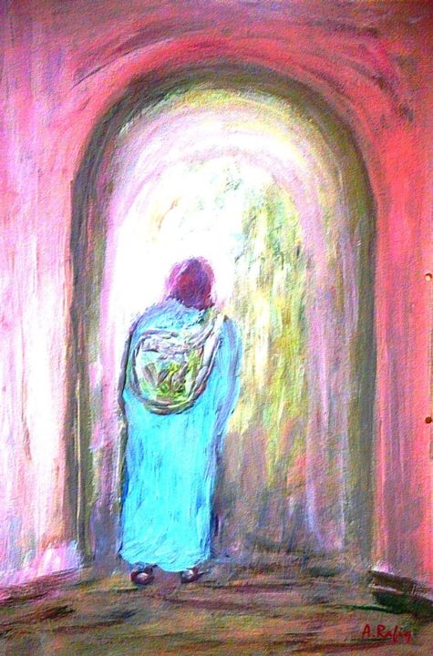 Malerei mit dem Titel "immigrant" von A.Rafiq, Original-Kunstwerk, Acryl