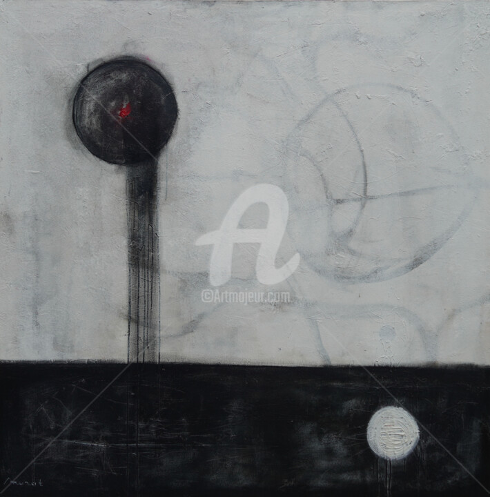 Painting titled "''1 a.e.''" by Ararat Aleksanyan, Original Artwork, Oil Mounted on Wood Stretcher frame