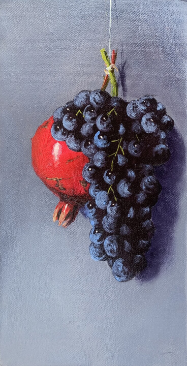 Painting titled "Autumn fruits" by Arayik Muradyan, Original Artwork, Oil Mounted on Wood Stretcher frame