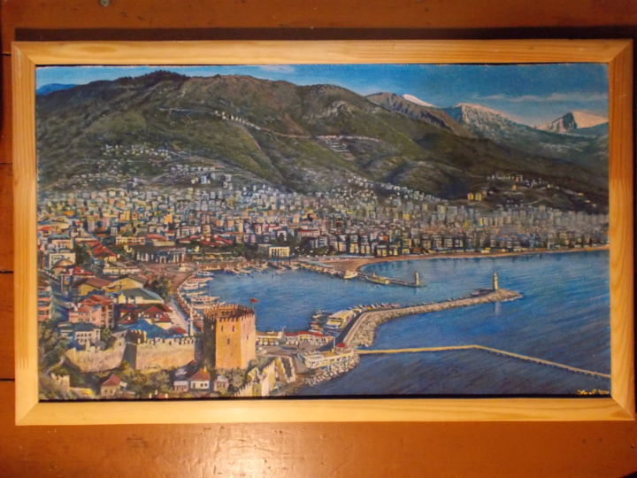 Painting titled "Kale harbour" by Artyom Ukhov, Original Artwork, Acrylic