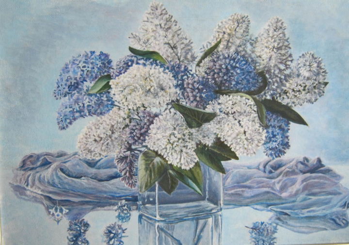 Painting titled "Lilac" by Artyom Ukhov, Original Artwork, Acrylic