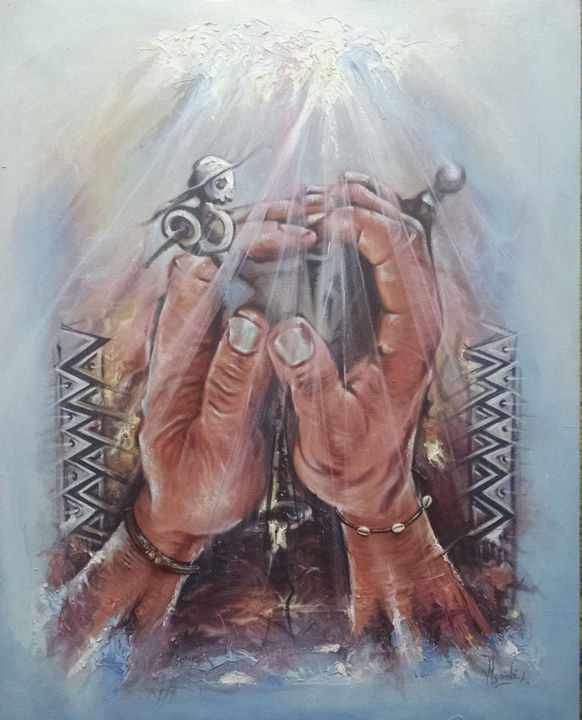 Painting titled "le savoir faire, un…" by Ngombi, Original Art,