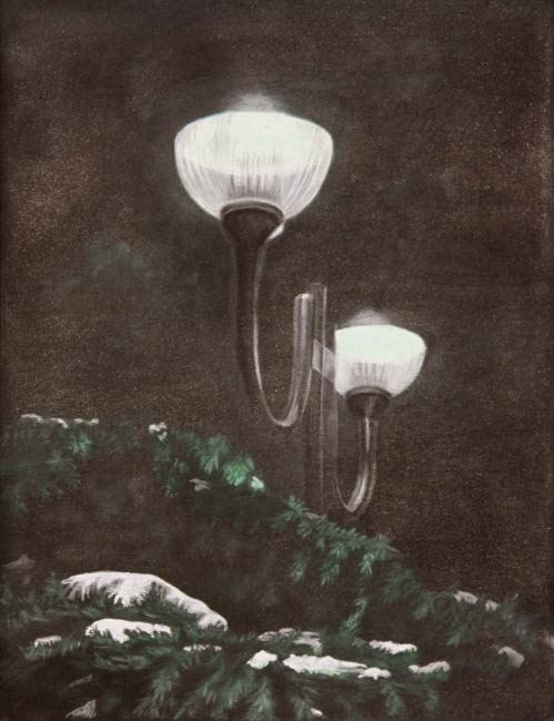 Peinture intitulée "Фонари.  Lights." par Tabachkovskaia, Œuvre d'art originale, Huile