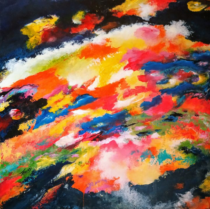 Peinture intitulée "stad-170" par Dominique Arcadipane (ARCADI), Œuvre d'art originale, Acrylique Monté sur Châssis