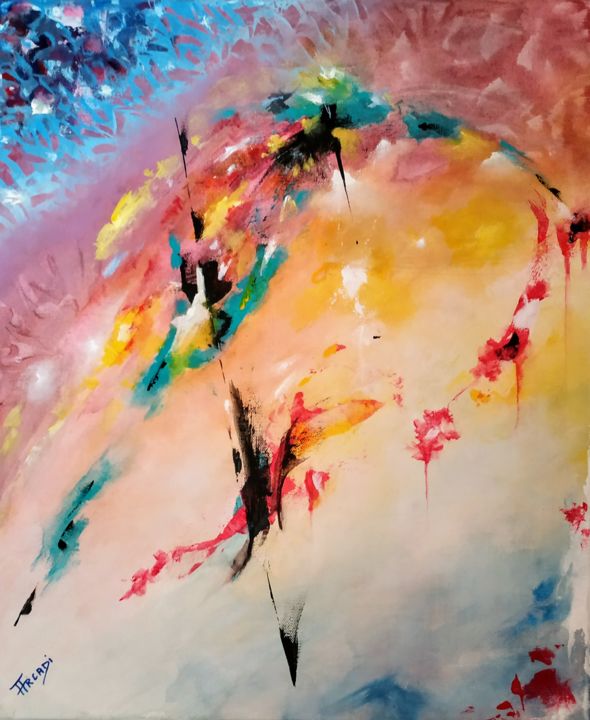 Peinture intitulée "stad-176" par Dominique Arcadipane (ARCADI), Œuvre d'art originale, Acrylique Monté sur Châssis