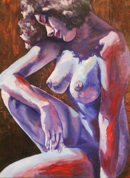 Pintura titulada "Desnudo" por Arminda Castellano, Obra de arte original, Oleo