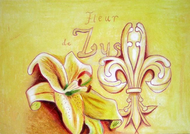 Dessin intitulée "Fleur de lys" par Arc En Ciel De Marie, Œuvre d'art originale, Autre