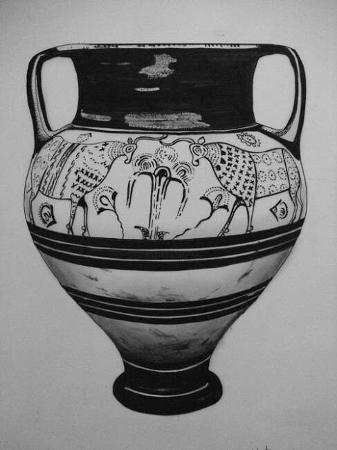 Drawing titled "Krator1.jpg" by Archaeological Illustration, Original Artwork