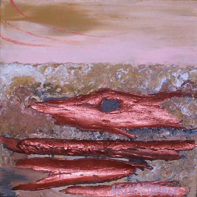 Peinture intitulée "Petit Dunes 3D" par Marie-Noëlle Archambault, Œuvre d'art originale,