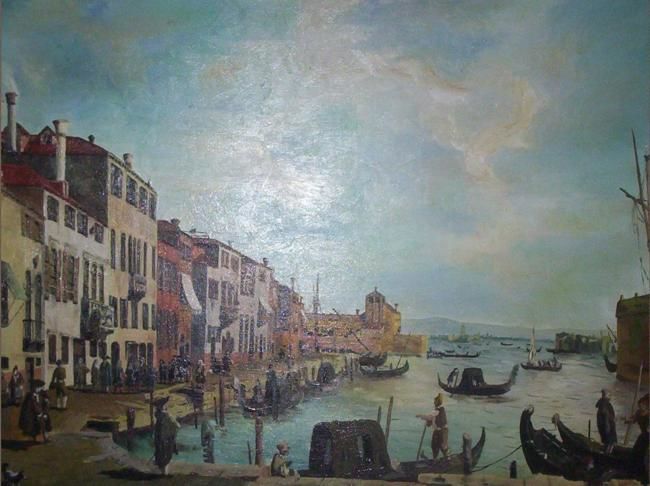 Peinture intitulée "D'après Canaletto" par Marie-Noëlle Archambault, Œuvre d'art originale,