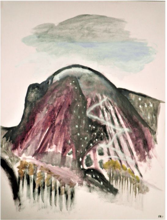 Peinture intitulée "Jusqu'au sommet" par Giulia Archer, Œuvre d'art originale, Huile Monté sur Panneau de bois