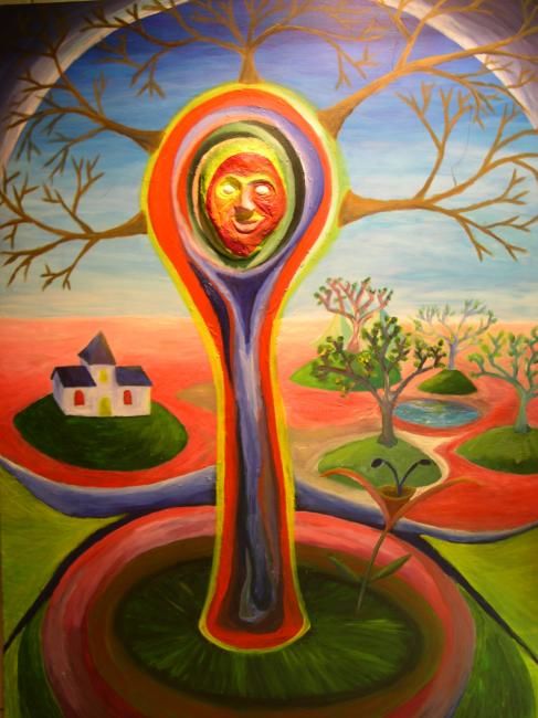 Painting titled "The Tree" by Archevintes, Original Artwork, Oil