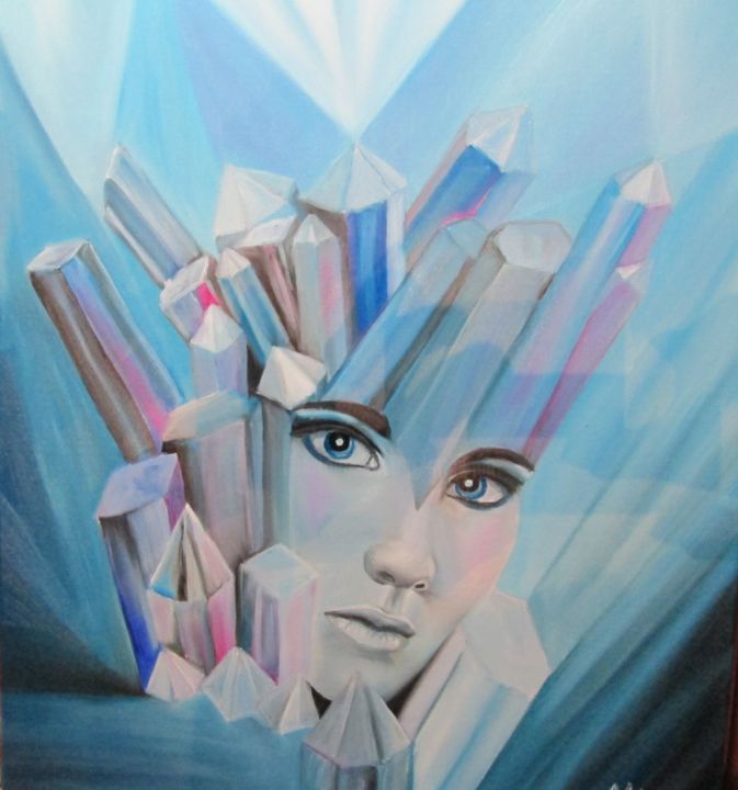 Ζωγραφική με τίτλο "Crystal" από Alix, Αυθεντικά έργα τέχνης, Λάδι
