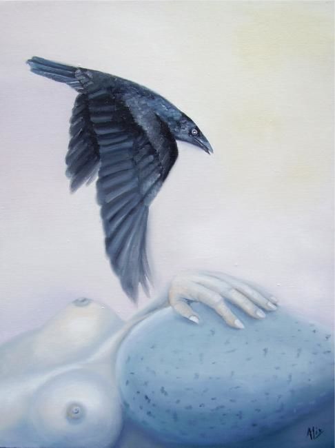 Peinture intitulée "A l'aube du premier…" par Alix, Œuvre d'art originale, Huile
