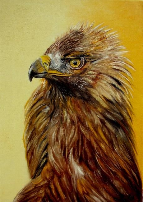 Painting titled "Aigle royal" by Alix, Original Artwork, Oil