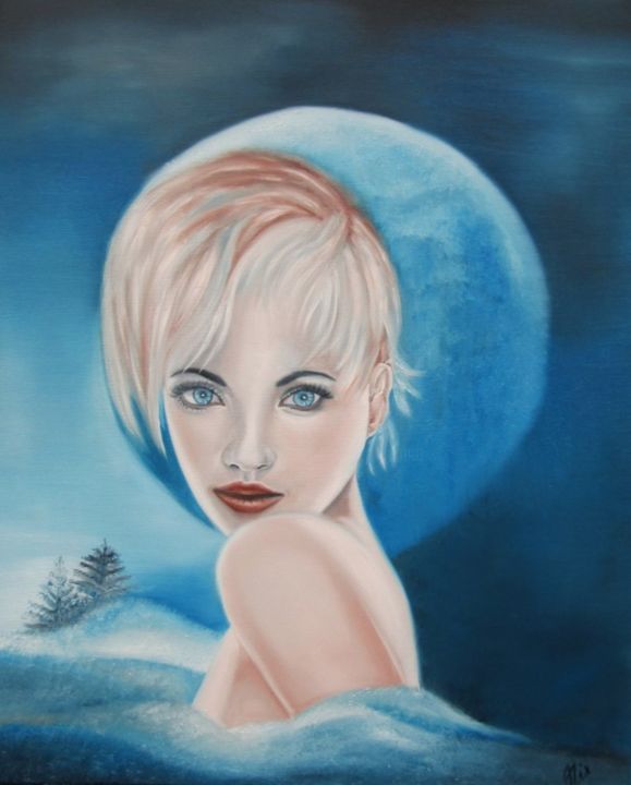 Painting titled "Queen of winter" by Alix, Original Artwork, Oil
