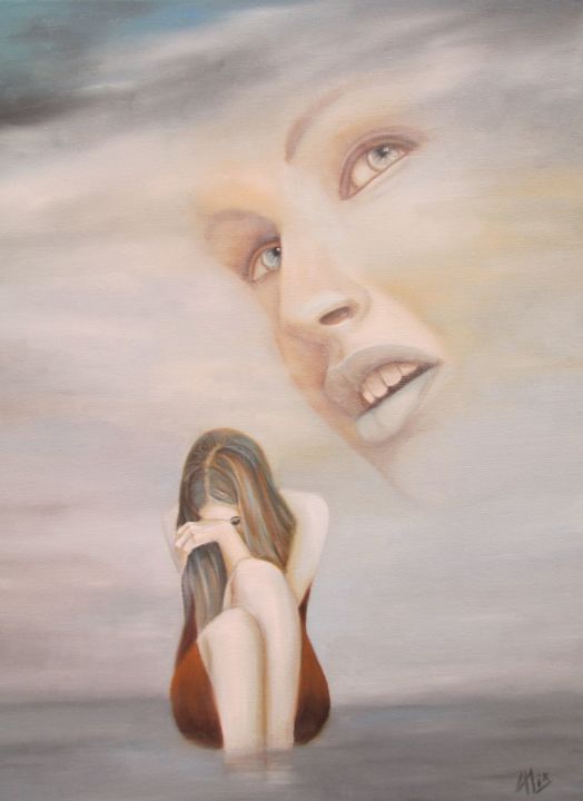 Painting titled "Sadness..." by Alix, Original Artwork, Oil