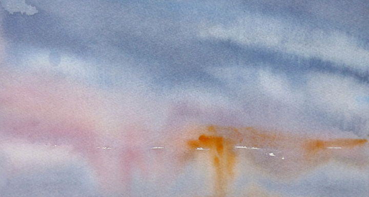 Malerei mit dem Titel "Watercolor Abstract…" von Anna Aredova, Original-Kunstwerk, Aquarell