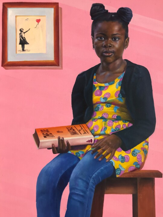 Painting titled "The age of innocence" by Oluwaseyi Afeez Aregbede, Original Artwork, Oil