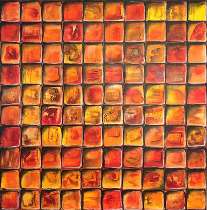 Malerei mit dem Titel "Mosaic - Extasy" von Arkadiusz Kulesza, Original-Kunstwerk, Acryl