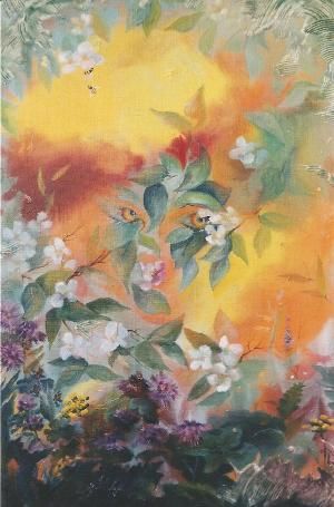 Картина под названием "Солнце" - Ольга Мочалова, Подлинное произведение искусства, Масло