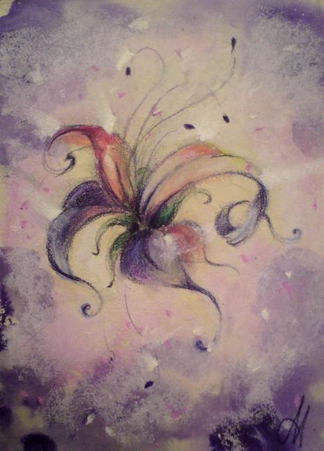 Картина под названием "Зимние мечты (розов…" - Ольга Мочалова, Подлинное произведение искусства, Масло