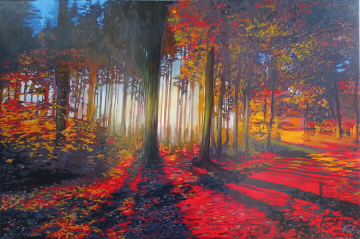 Painting titled "Autumn 3" by Areva, Original Artwork, Oil