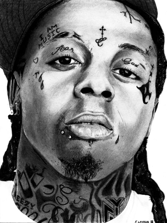 Drawing titled "Lil Wayne" by Areyoubush, Original Artwork, Other
