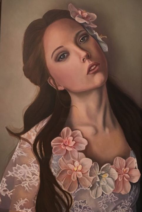 Schilderij getiteld "Pretty girl.jpeg" door Arezoo Tehrani, Origineel Kunstwerk, Olie