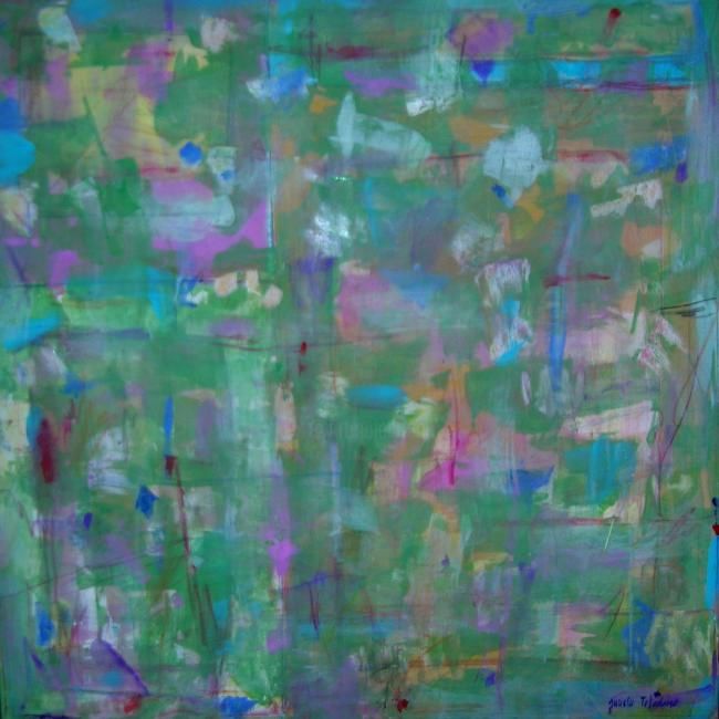 Painting titled "verde" by Toledano, Original Artwork