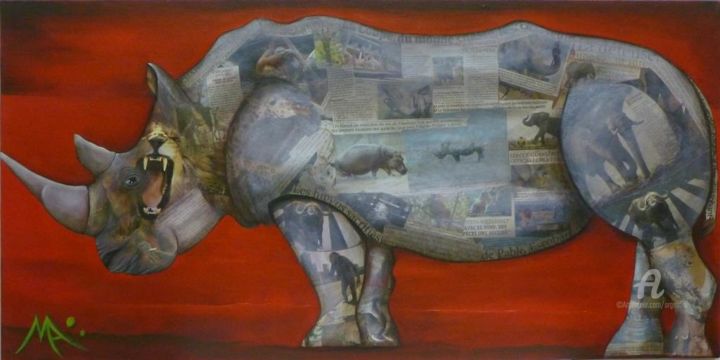 Painting titled "Animals 5" by Marina Argentini, Original Artwork, Acrylic
