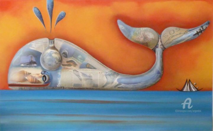 Peinture intitulée "Histoires d'eau" par Marina Argentini, Œuvre d'art originale, Acrylique