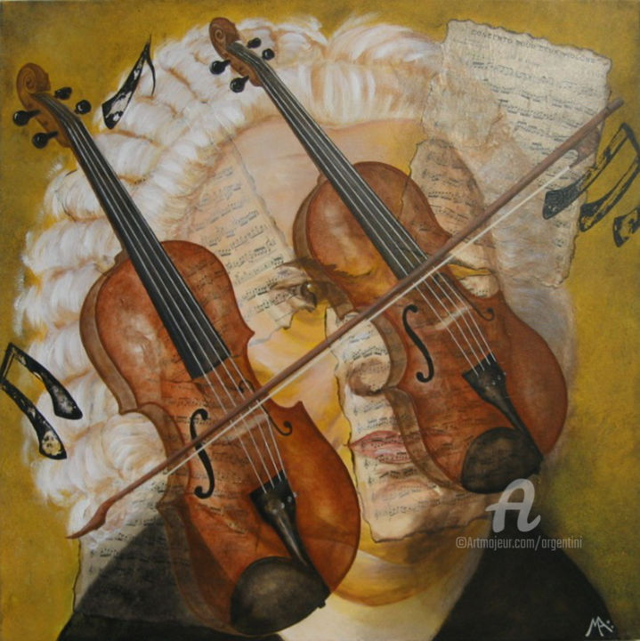 Collages titled "Double concerto" by Marina Argentini, Original Artwork, Acrylic