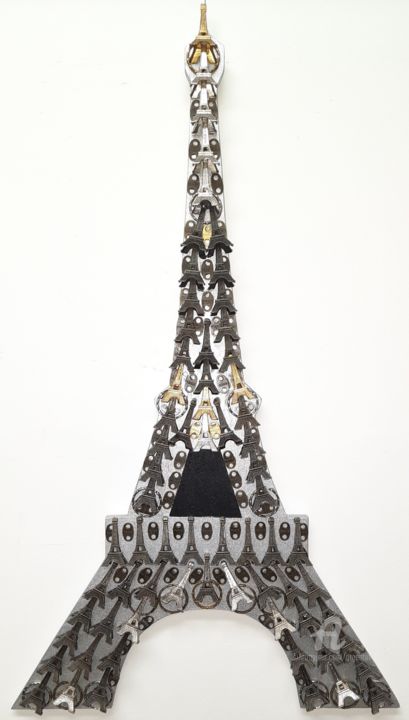 拼贴 标题为“Eiffel 139” 由Marina Argentini, 原创艺术品, 铝