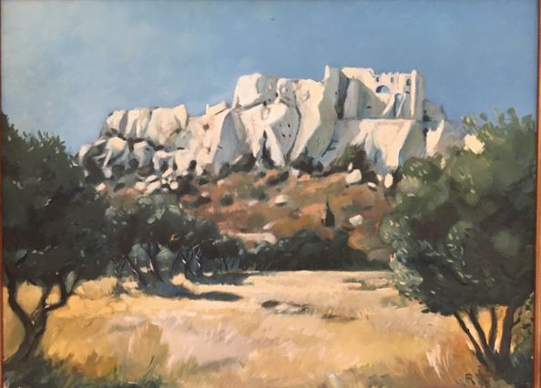 Malerei mit dem Titel "baux-de-provence.png" von Alain Rome, Original-Kunstwerk