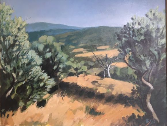 Peinture intitulée "Monts de Vaucluse" par Alain Rome, Œuvre d'art originale,