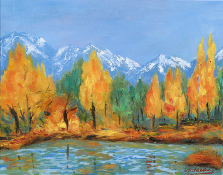 Painting titled "Herbst" by Aria Artis, Original Artwork, Oil